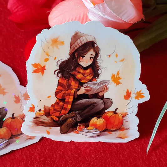 Autumn Reader Vinyl Sticker