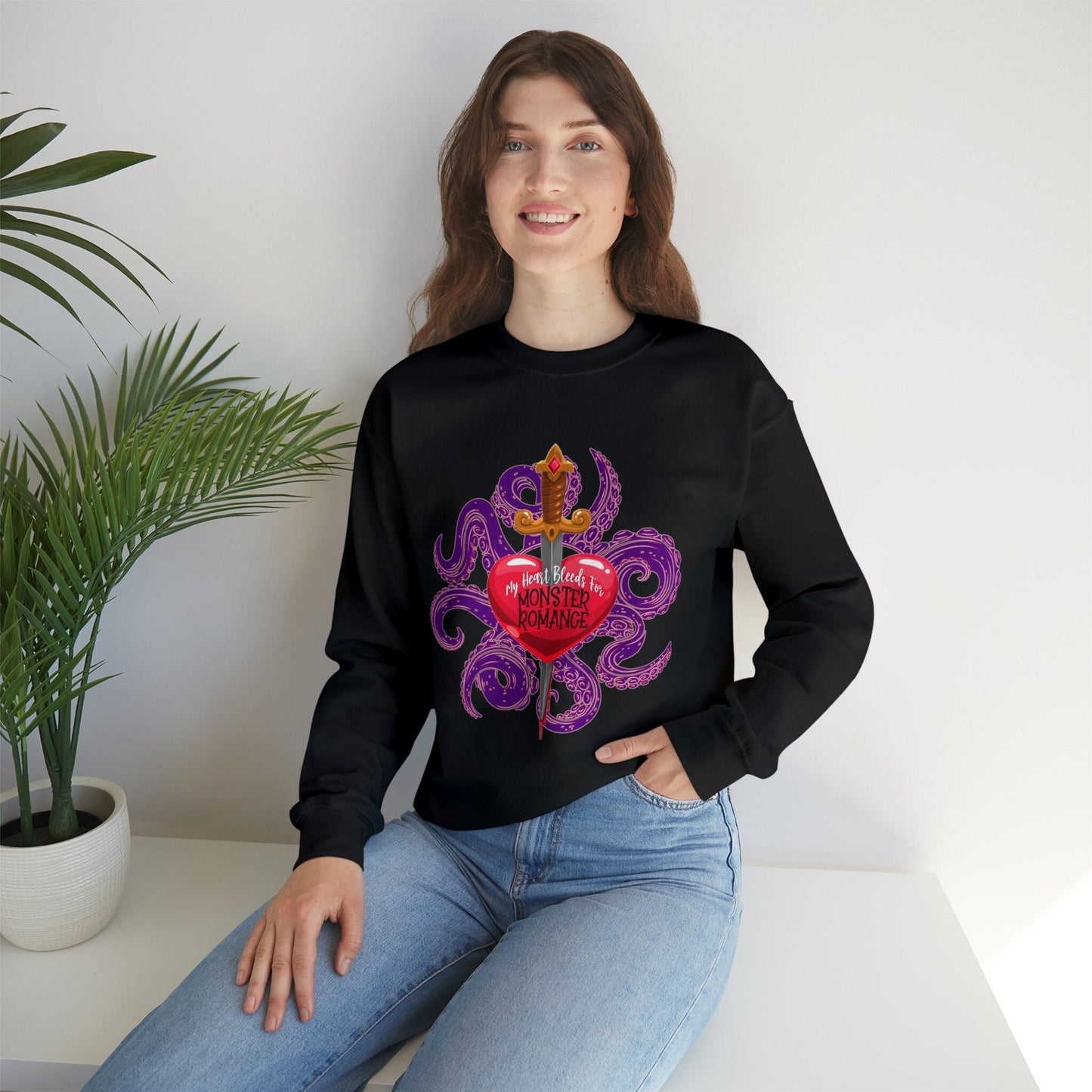 My Heart Bleeds For Monster Romance Sweatshirt, Romance Merch, Bookish Merch, Monster Romance Lover