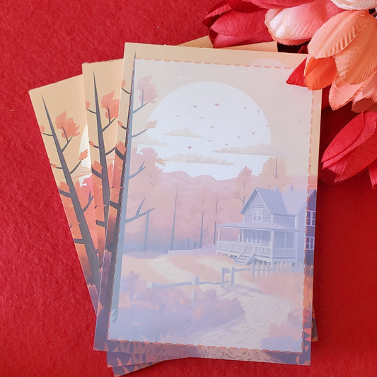 Handmade Fall Cottage Tear Away Notepad