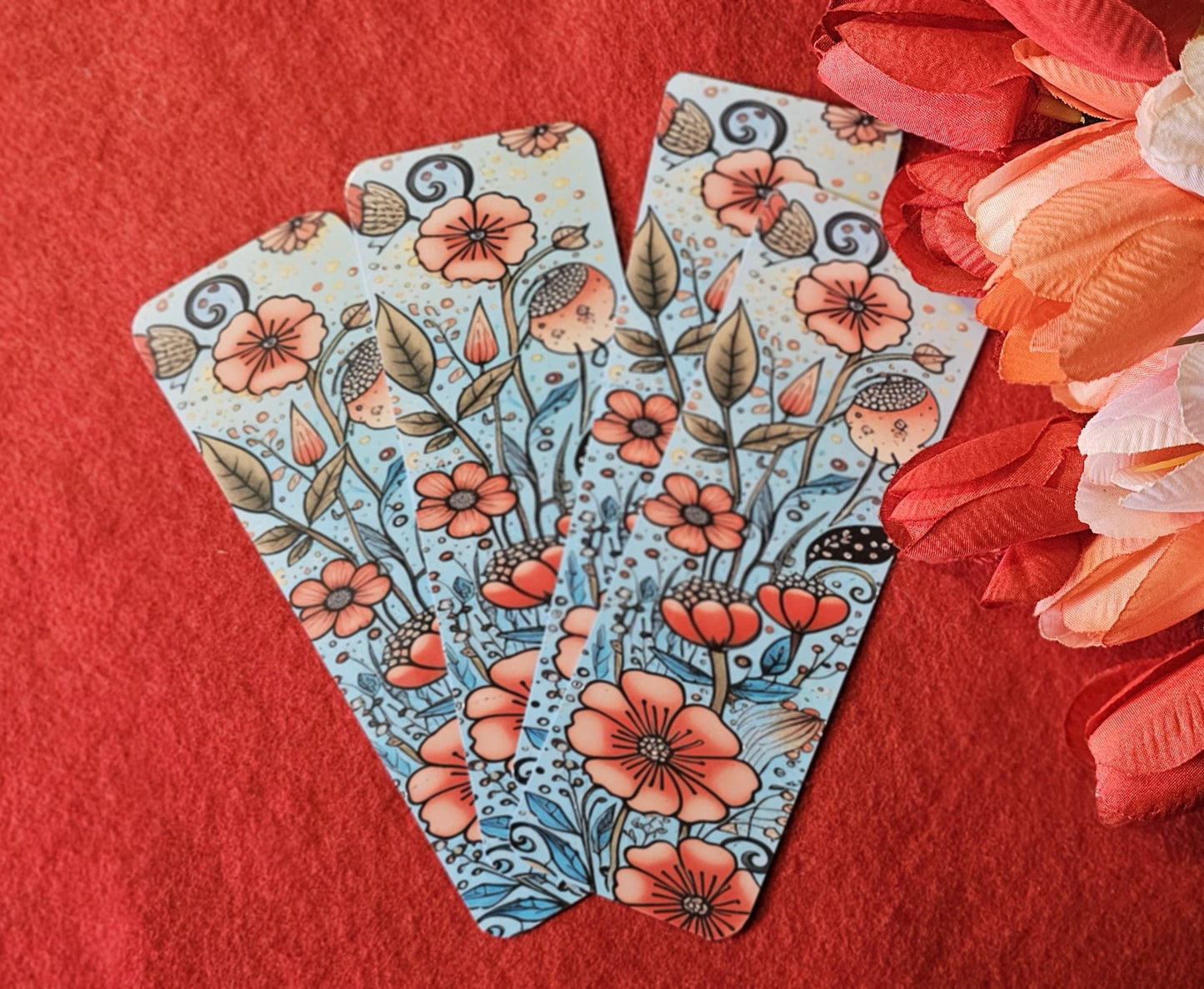 Spring Flowers Laminated Bookmark