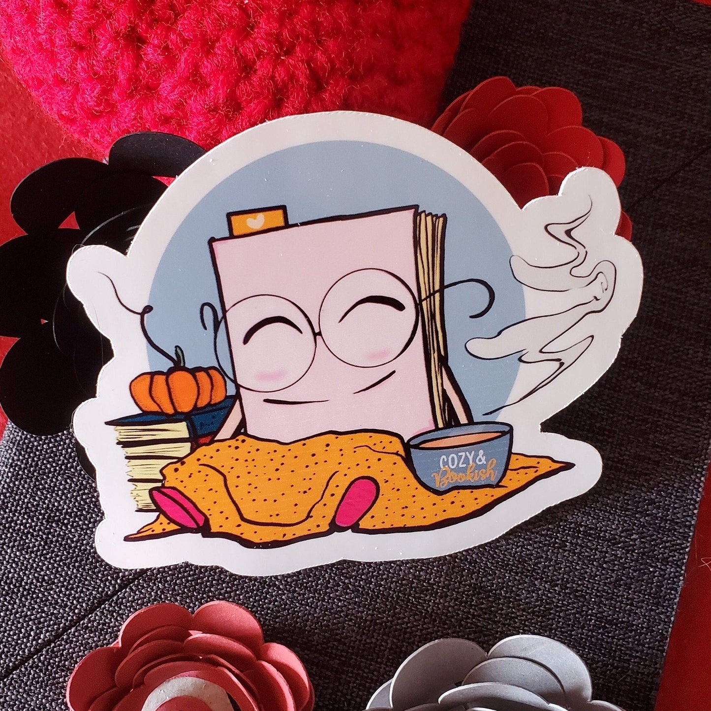 Cozy & Bookish Bookie Booktrovert Vinyl Sticker