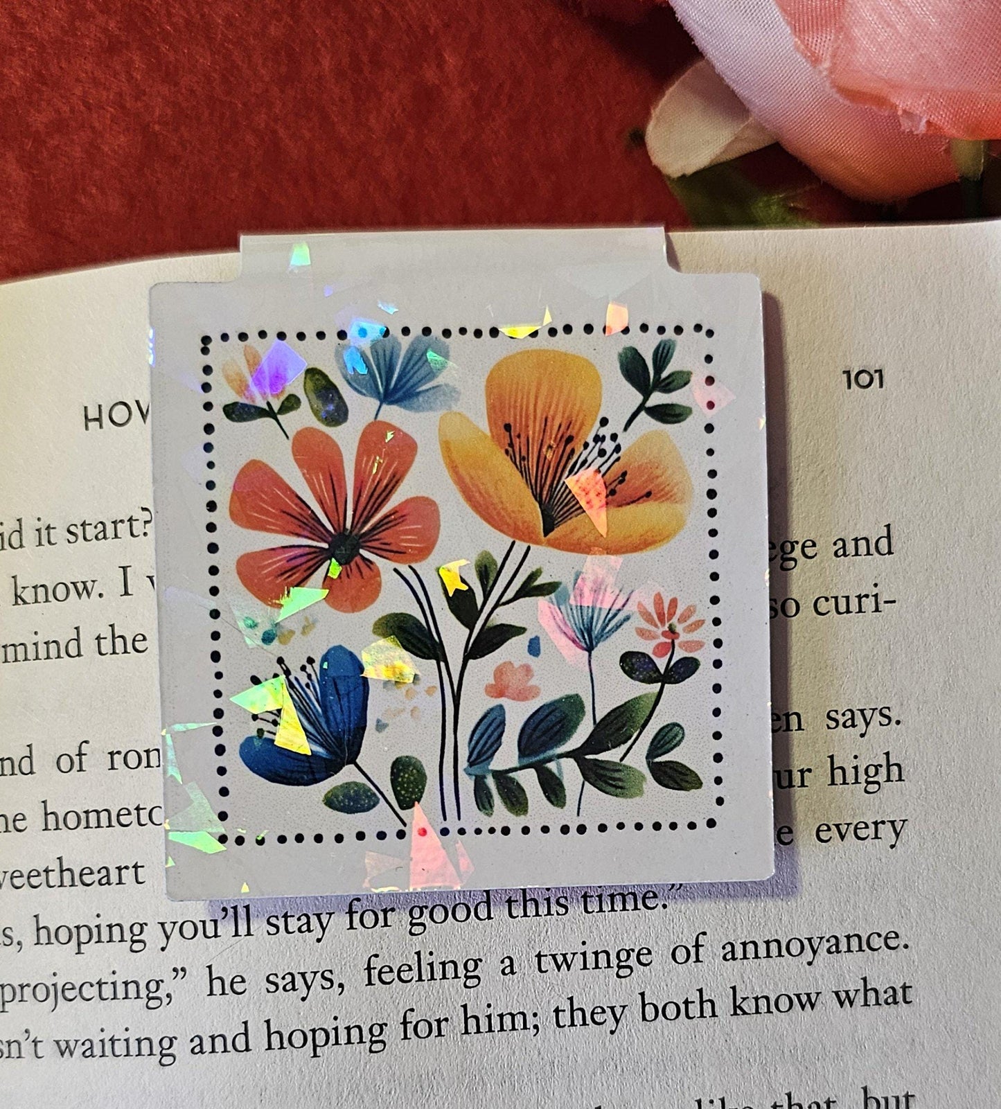 Color Pencil Flowers Magnetic Bookmark