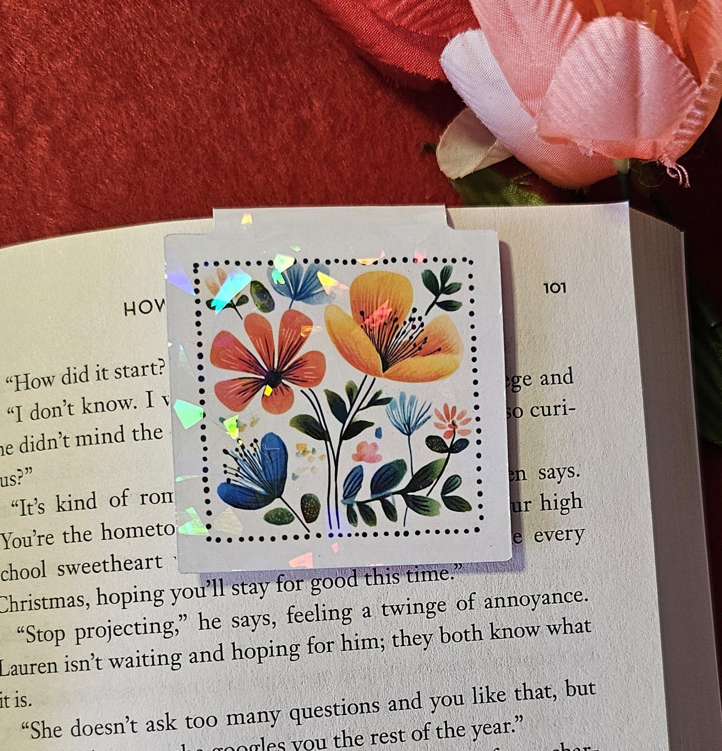 Color Pencil Flowers Magnetic Bookmark