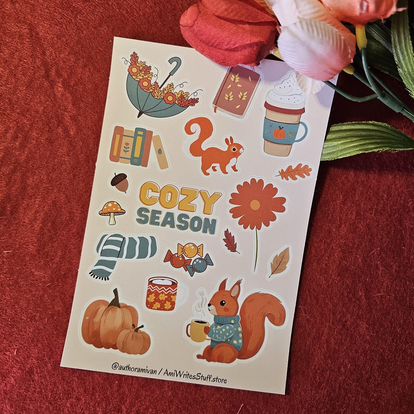 Cozy Season Sticker Sheet, Cute Animals