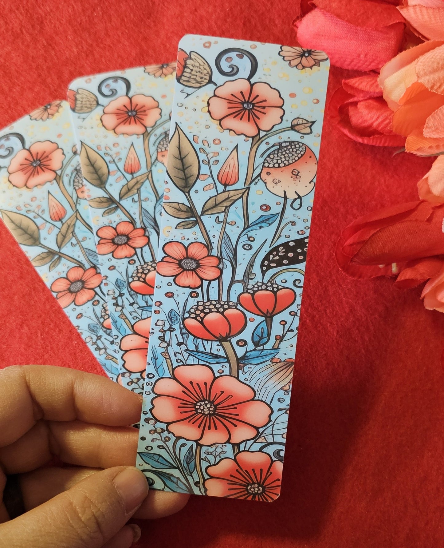 Spring Flowers Laminated Bookmark