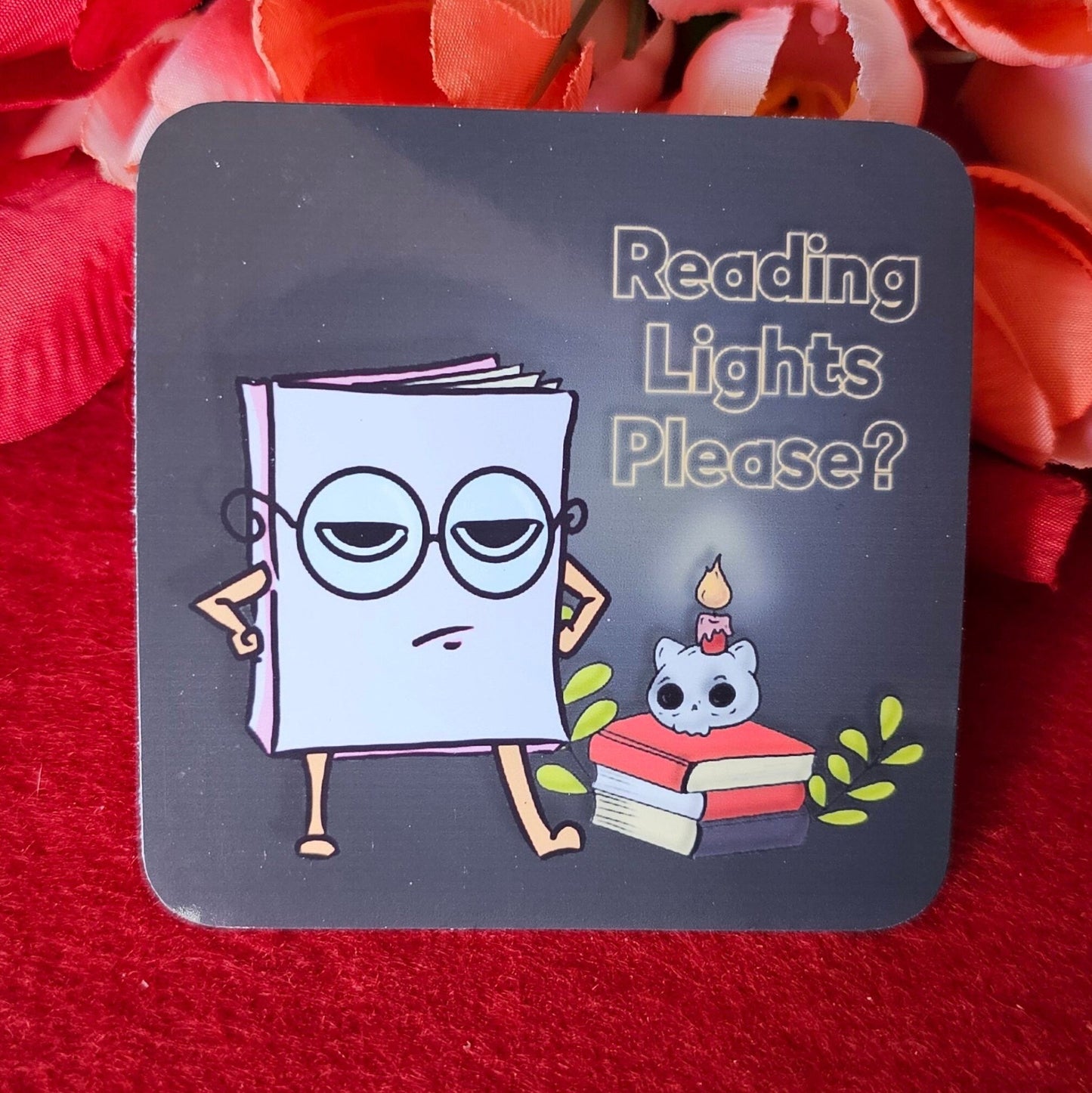 Bookie Reading Lights Please Vinyl Sticker