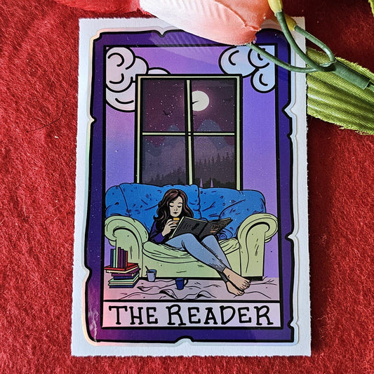 The Reader Holographic Sticker, Tarot Sticker