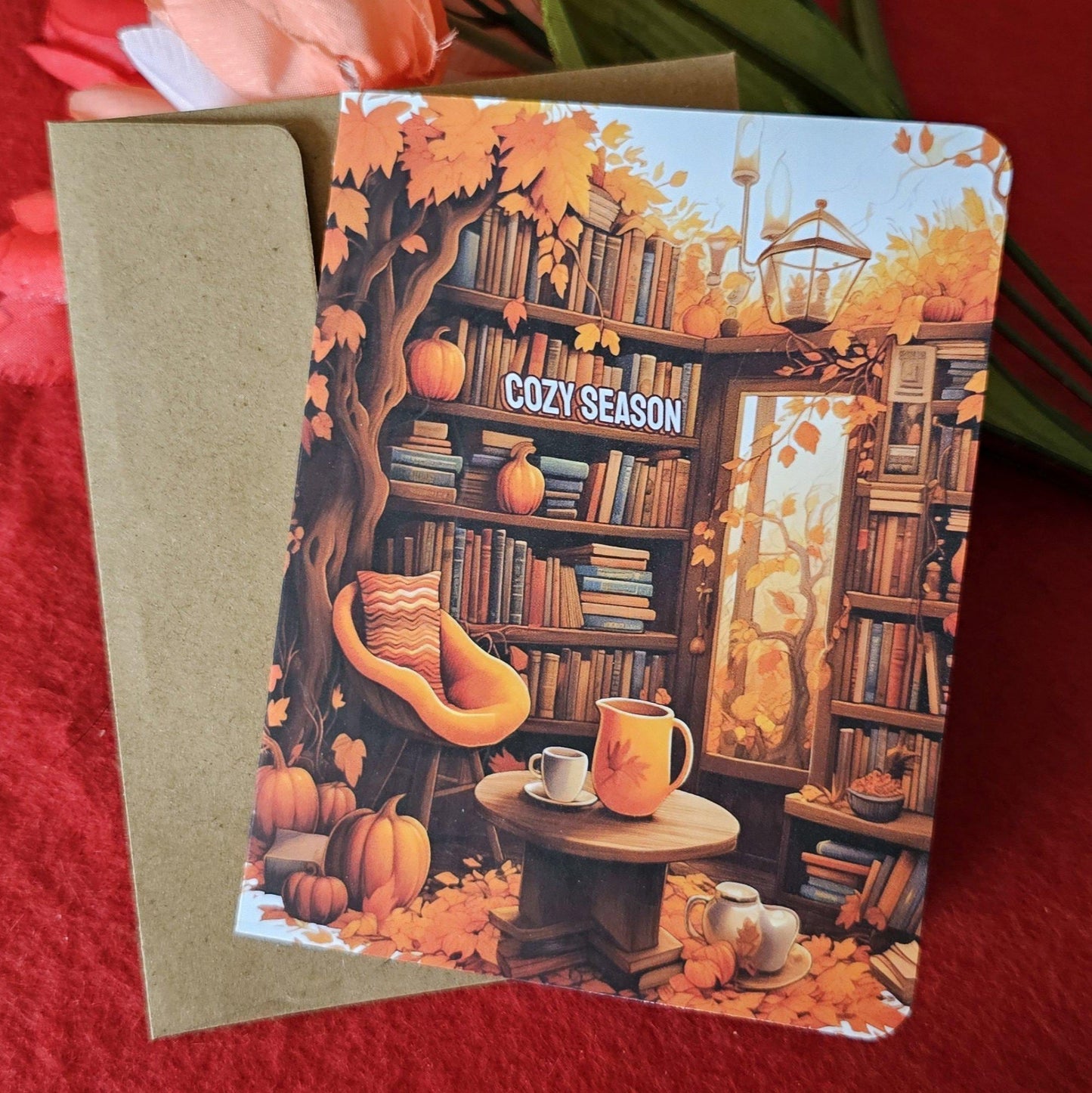 Cozy Season Greetings Card, Fall Season Card