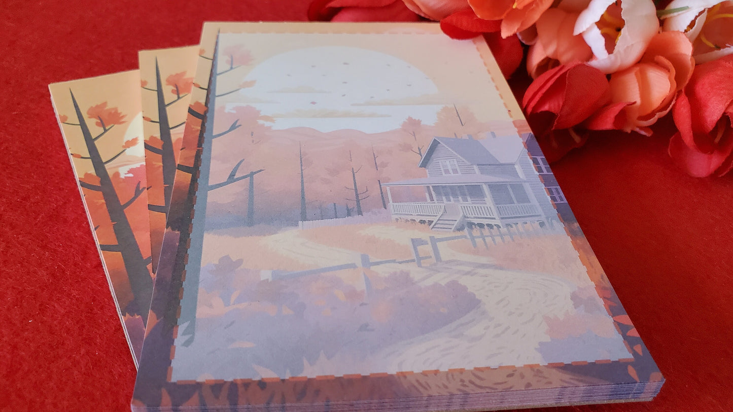 Handmade Fall Cottage Tear Away Notepad